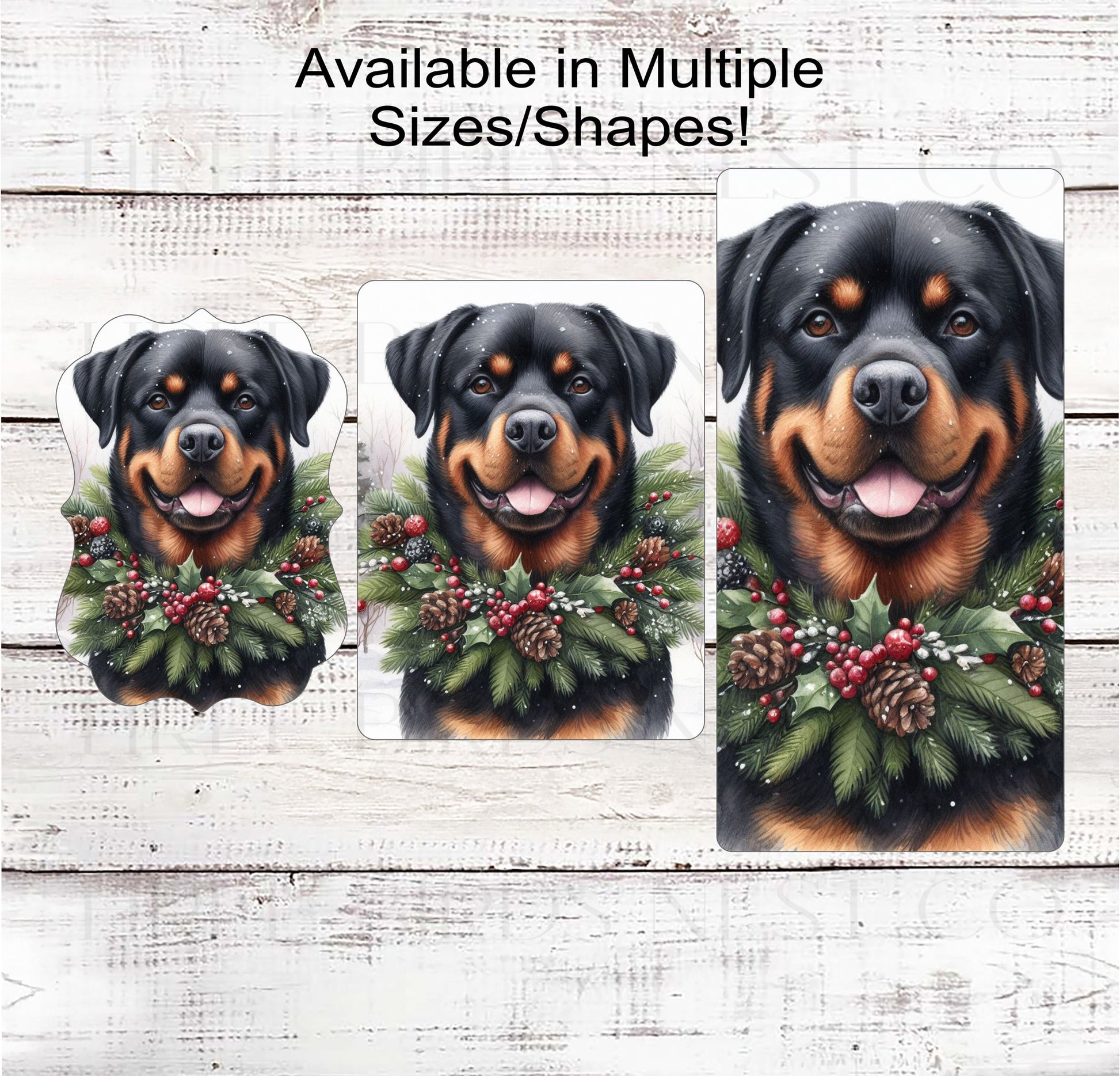 Rottweiler Dog Wreath Sign - Christmas Dog Wreath Sign - Winter Welcome