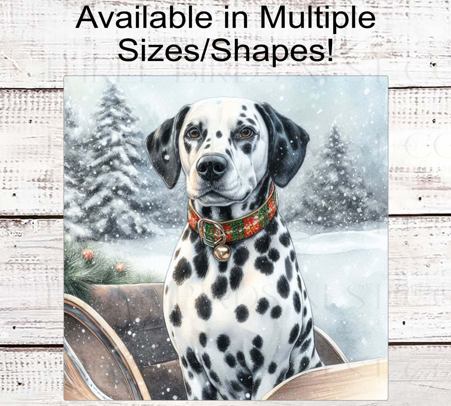 Dalmatian Dog Wreath Sign - Christmas Dog - Winter Welcome