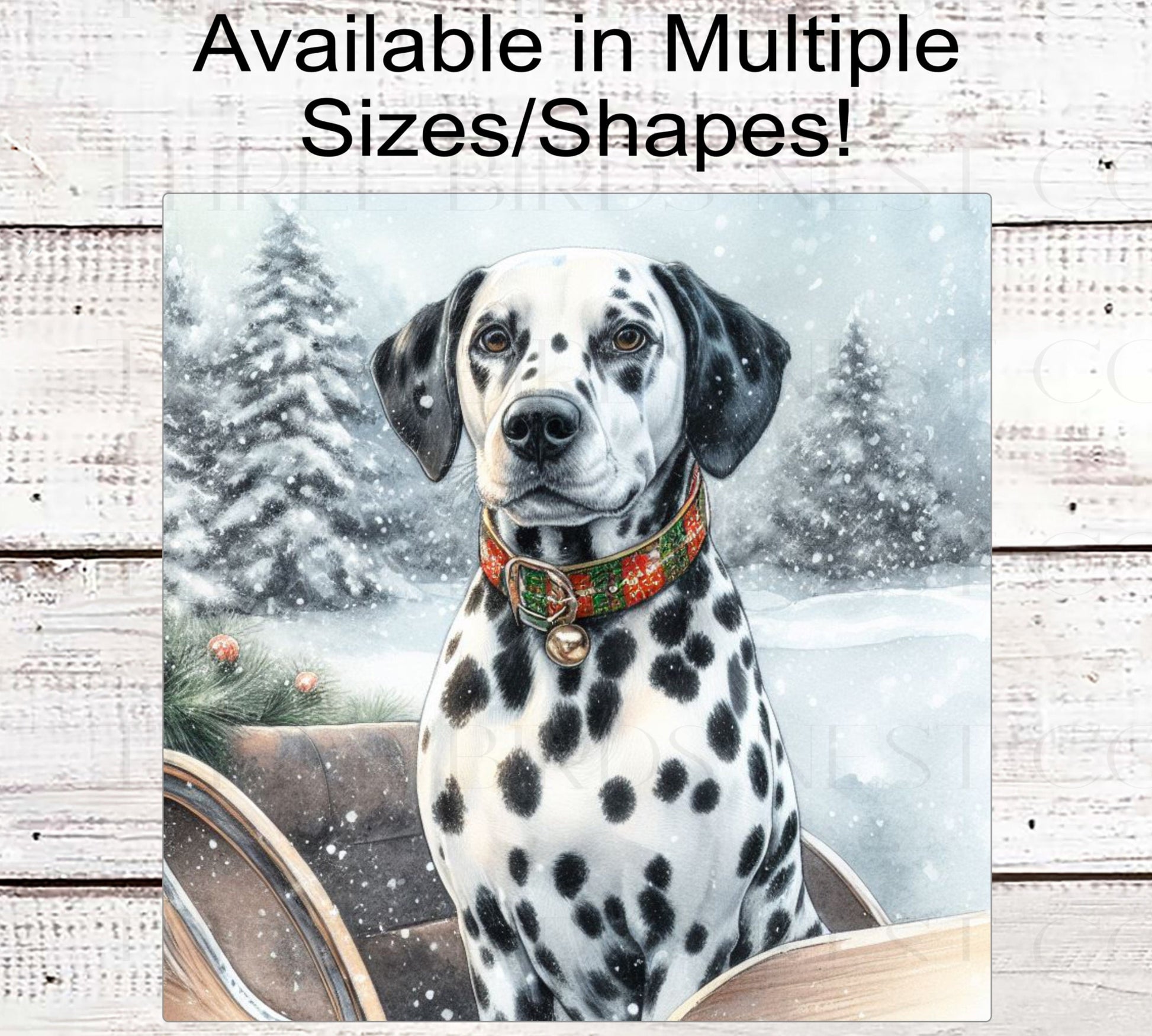 Dalmatian Dog Wreath Sign - Christmas Dog - Winter Welcome