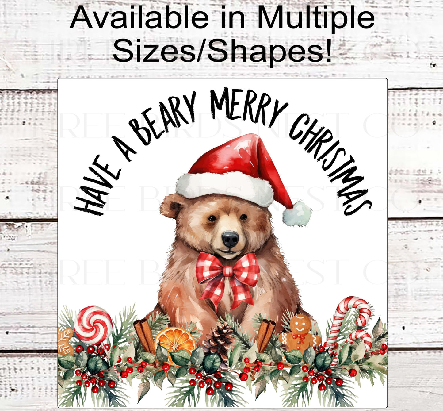 Have a Beary Merry Christmas Woodland Bear Wreath Sign - Cabin Decor - Farmhouse Christmas