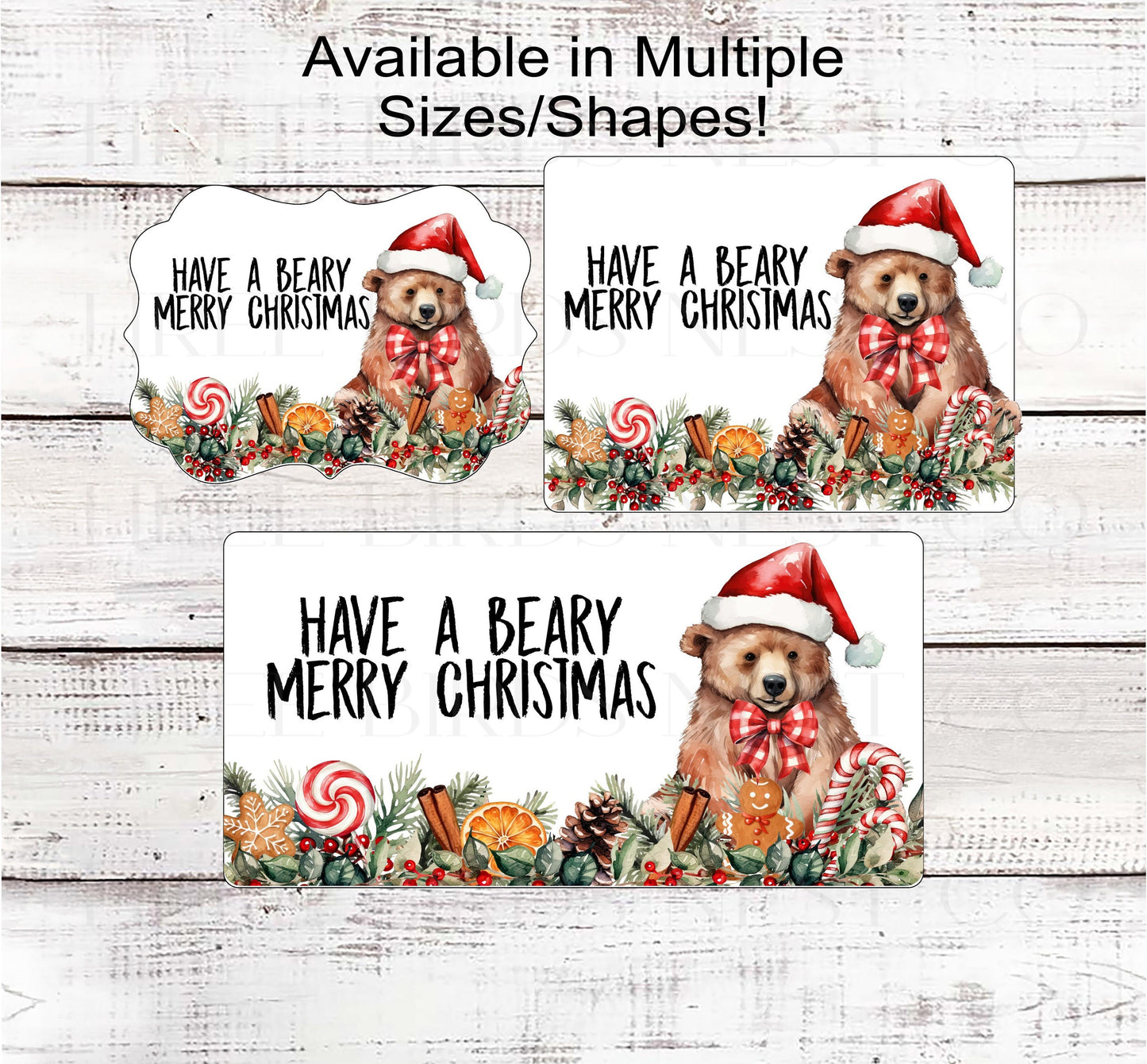 Have a Beary Merry Christmas Woodland Bear Wreath Sign - Cabin Decor - Farmhouse Christmas