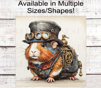 
              Steampunk Guinea Pig - Guinea Pig Sign - Steampunk Decor - Steampunk Wreath Sign
            