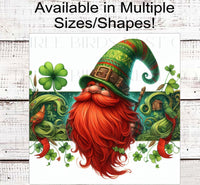 
              St Patricks Day Wreath Sign - Leprechaun Gnome - Shamrock Sign - Pot of Gold - St Patricks Day Sign
            