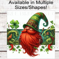 St Patricks Day Wreath Sign - Leprechaun Gnome - Shamrock Sign - Pot of Gold - St Patricks Day Sign