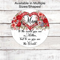 A Heart Mothers Day Wreath Sign