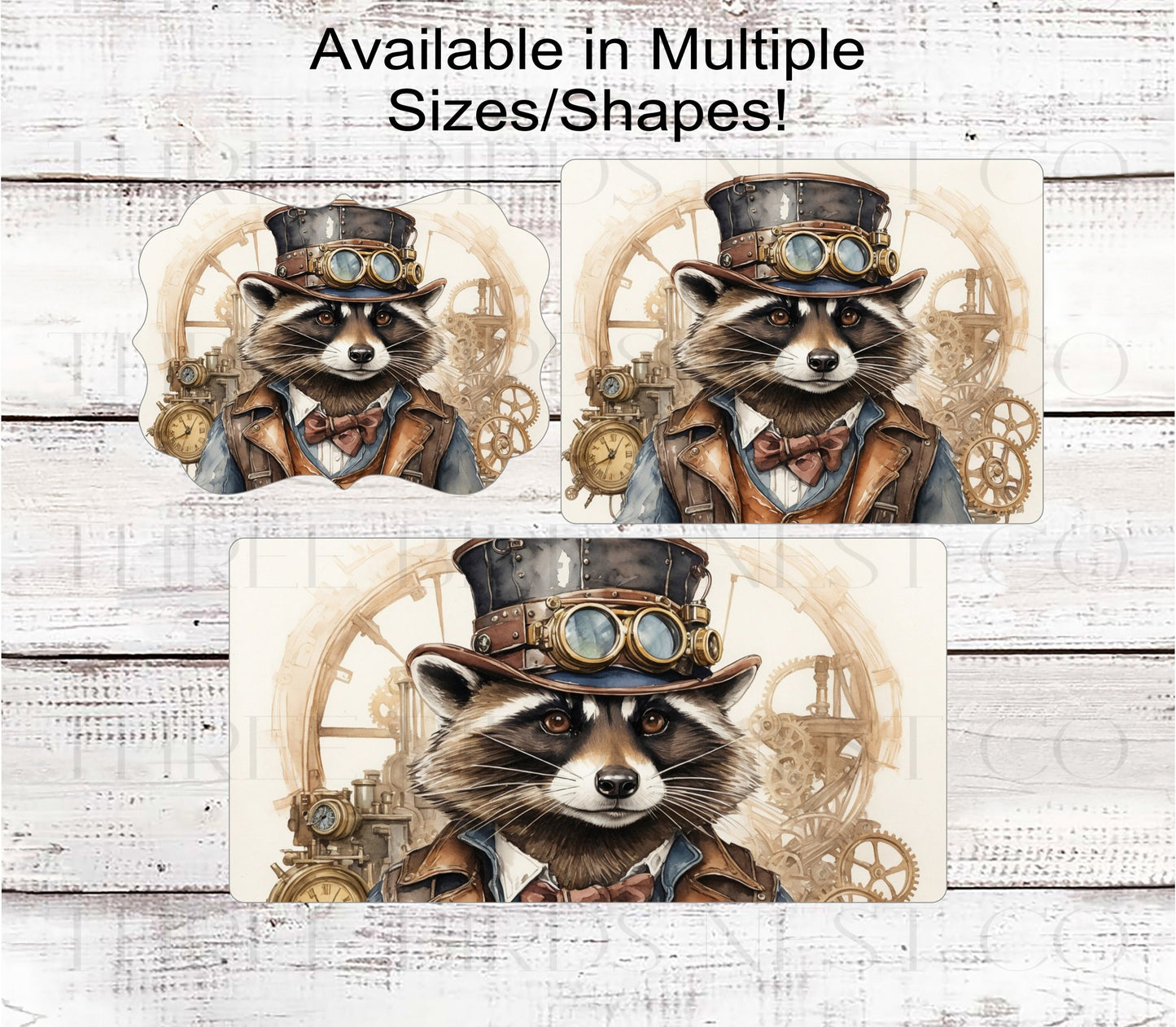 Steampunk Raccoon - Raccoon Sign - Steampunk Decor - Steampunk Wreath Sign