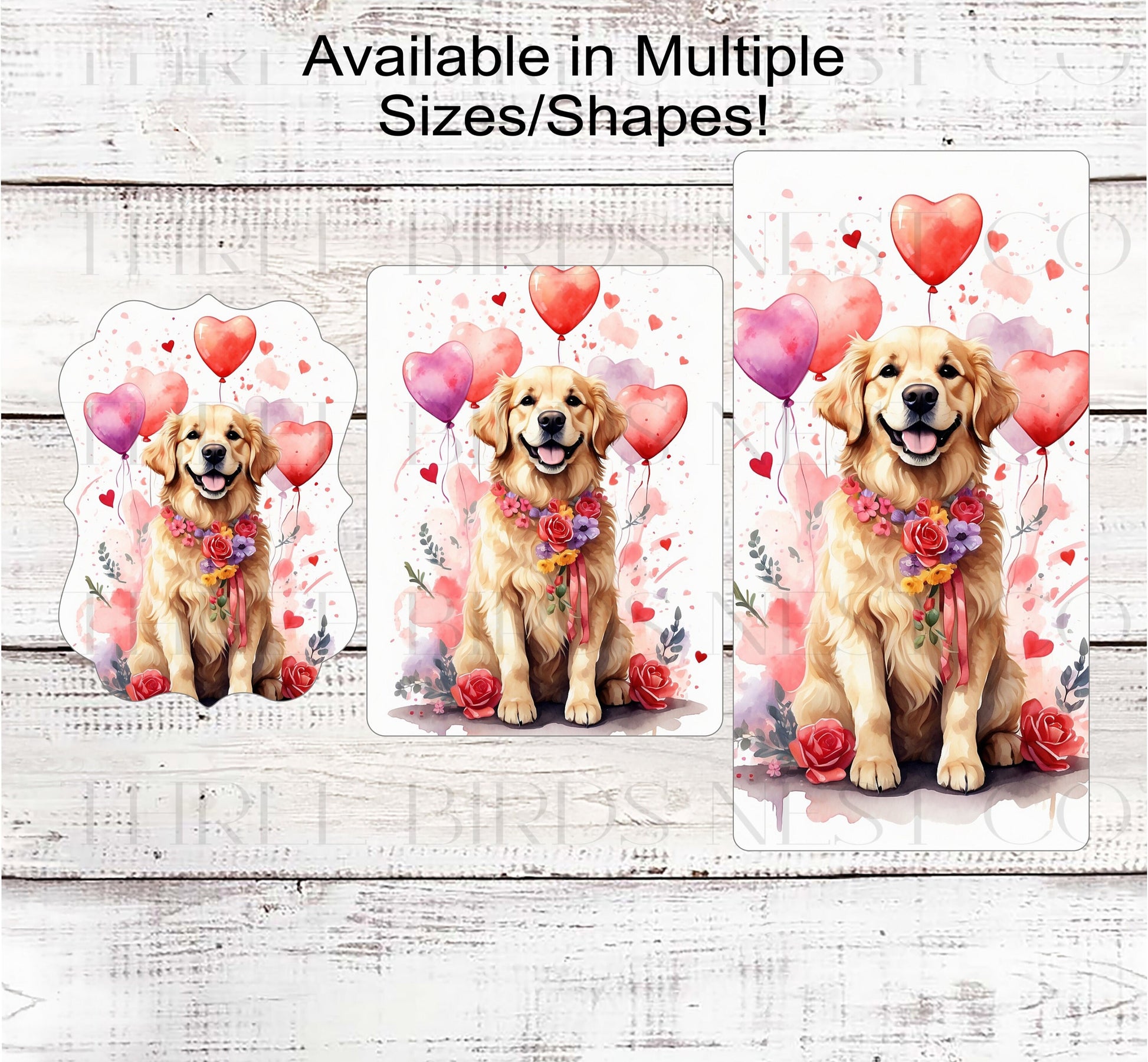 Golden Retriever Dog Valentines Day Wreath Sign - My Dog is my Valentine - Love My Dog - Metal Wreath Sign