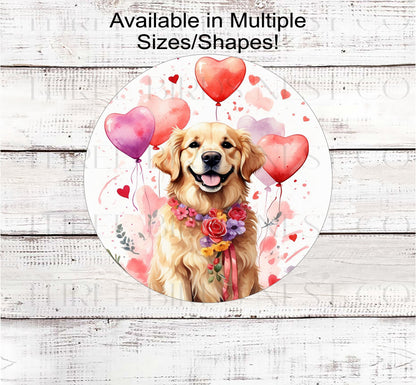 A Valentines Day Golden Retriever Dog