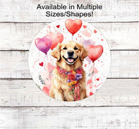 
              A Valentines Day Golden Retriever Dog
            