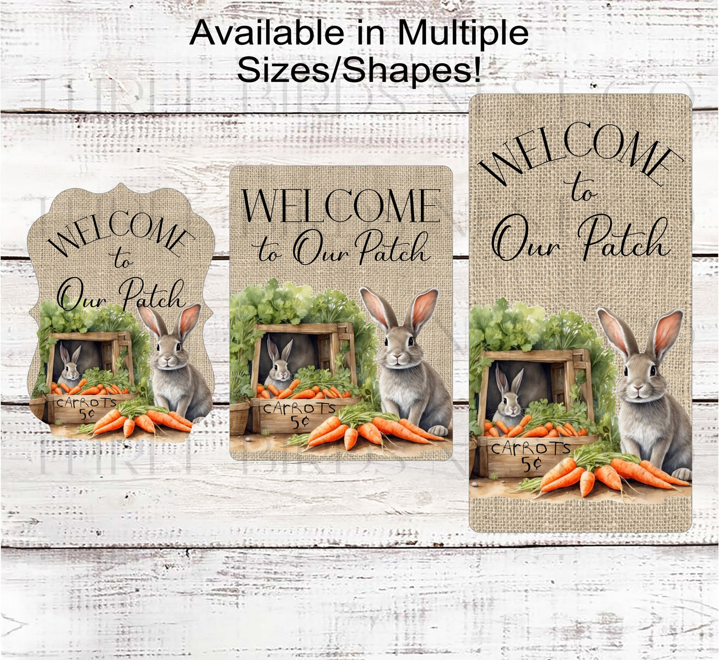 Welcome to Our Carrot Patch Easter Bunny Wreath Sign