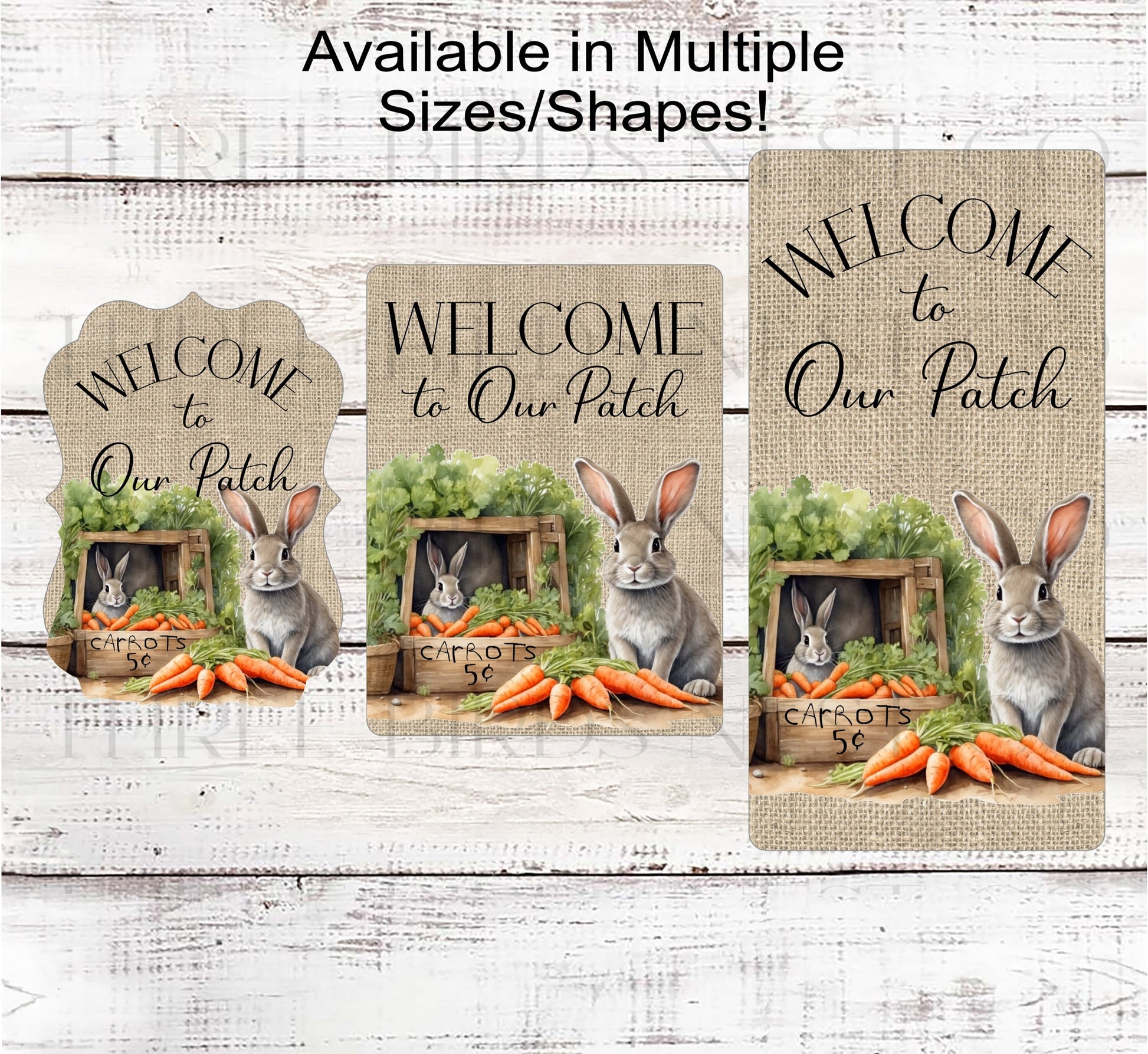 Welcome to Our Carrot Patch Easter Bunny Wreath Sign