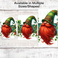 St Patricks Day Wreath Sign - Leprechaun Gnome - Shamrock Sign - Pot of Gold - St Patricks Day Sign