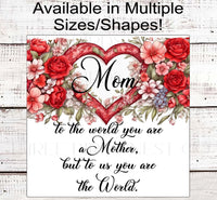 
              Mom Wreath Sign - Mothers Day Sign - Spring Floral Sign
            