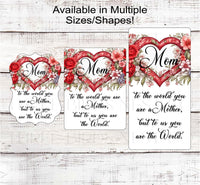 
              Mom Wreath Sign - Mothers Day Sign - Spring Floral Sign
            