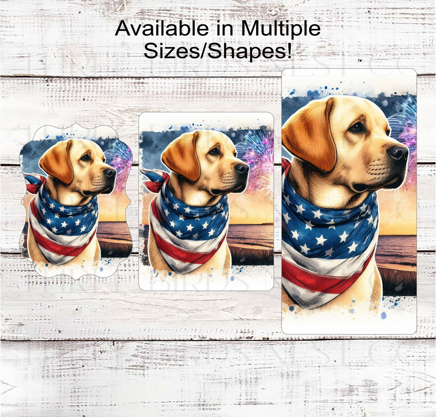 Patriotic Dog Wreath Signs - Labrador Retriever Dog - American Flag - Wiggle Butt - Beach Decor - Fireworks Sign - 4th of July
