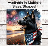 
              Patriotic Dog Wreath Signs - German Shepherd Dog - American Flag - Wiggle Butt - Beach Decor - Fireworks Sign - 4th of July
            