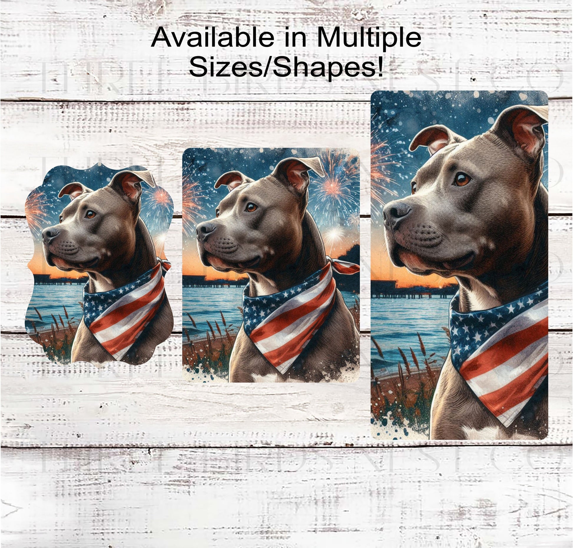 Patriotic Dog Wreath Signs - Staffordshire Terrier - Pit Bull - American Flag - Wiggle Butt - Beach Decor - Fireworks Sign - 4th of July