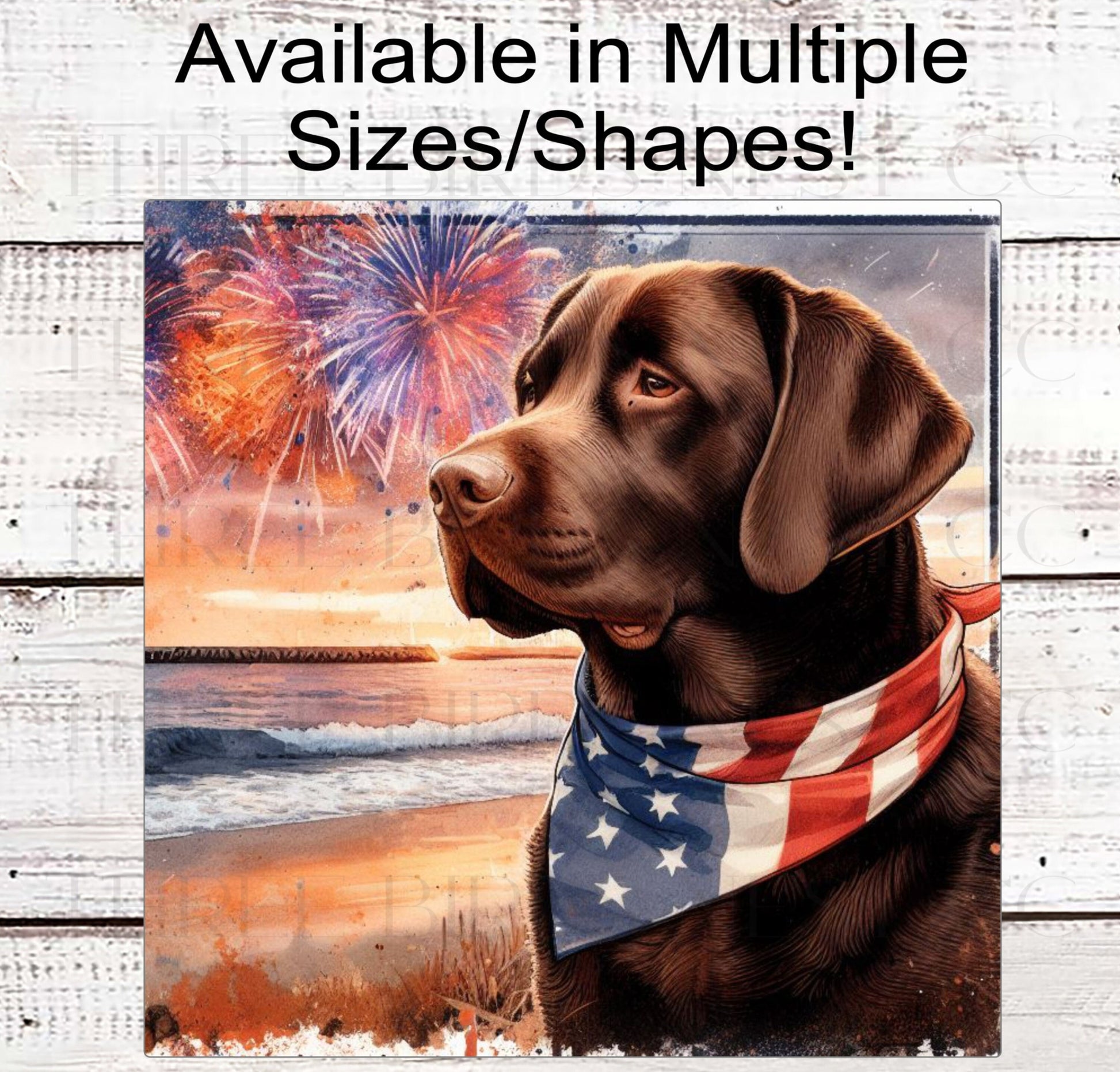 Patriotic Dog Wreath Signs - Labrador Retriever Dog - American Flag - Wiggle Butt - Beach Decor - Fireworks Sign - 4th of July