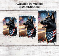 
              Patriotic Dog Wreath Signs - German Shepherd Dog - American Flag - Wiggle Butt - Beach Decor - Fireworks Sign - 4th of July
            