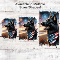 Patriotic Dog Wreath Signs - German Shepherd Dog - American Flag - Wiggle Butt - Beach Decor - Fireworks Sign - 4th of July