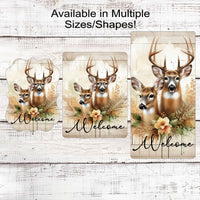 Whitetail Deer Welcome Wreath Sign - Rustic Farmhouse - Cabin Decor - Wildlife Lover - Deer Hunter