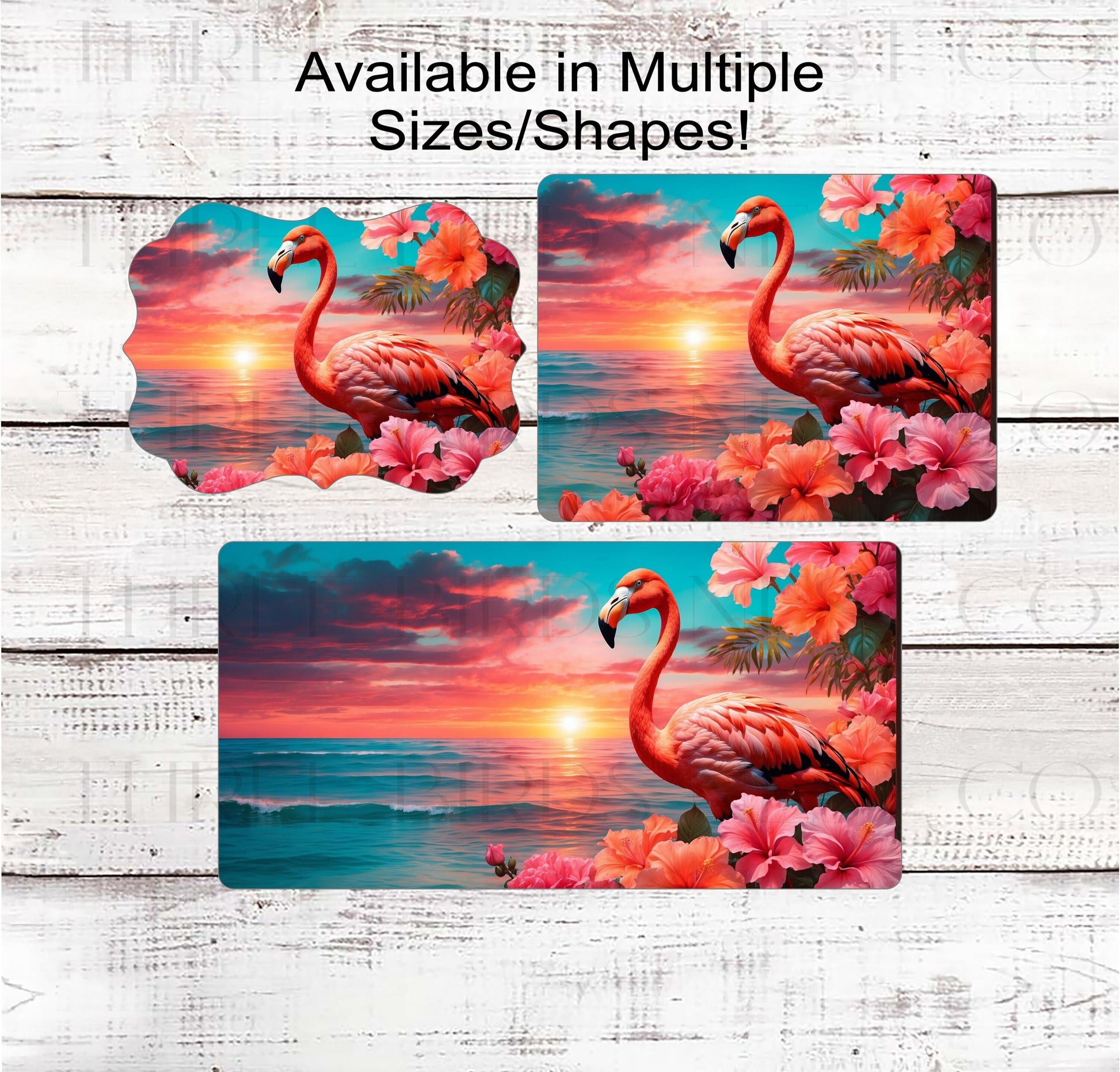 Sunset Flamingo Wreath Sign - Summer Wreath Sign - Flamingo Lover